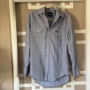 Vintage Wrangler Western Chambray Cowboy Cut Chambray Shirt